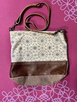 Myra Canvas and Leather Crossbody Bag