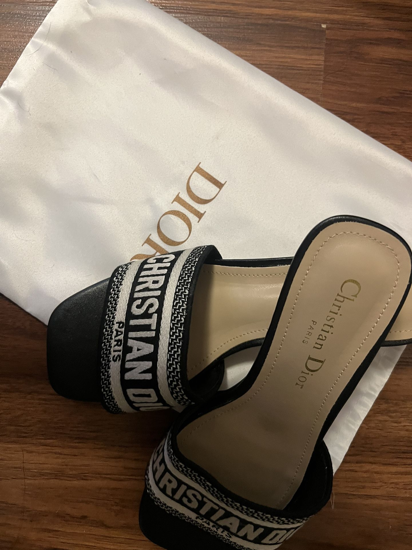 Black Dior Mini Heel 