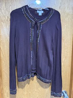 Joneswaer Beaded Twin set Brown Size Large 