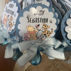 Winnie The Pooh Baby Shower Pacifiers 