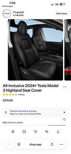 Tesla model 3 Full Set (Front & Rear Seats) genuine leather