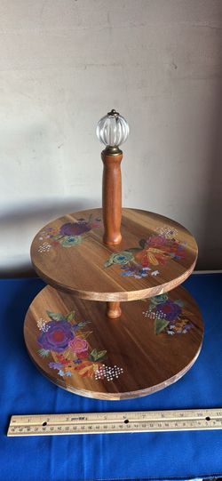 Pioneer woman 2 tier wood server