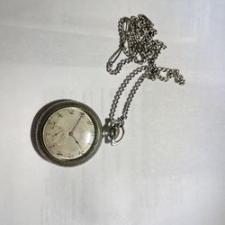 Antique Borel Neuchatel Silver pocket Watch with Silver chain