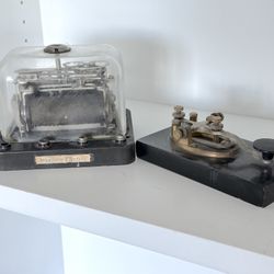 Antique Telegraph Key and Relay Mechanism