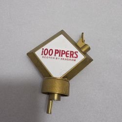 Vintage 100 Pipers Scotch by Seagram Whiskey Bottle Pour Spout Barware (UA)