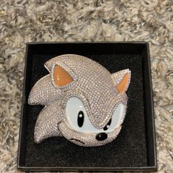 Moissanite Large Sonic The Hedgehog Iced Out Pendant - Stainless Steel 
