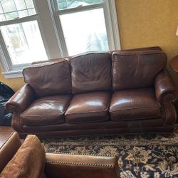 Genuine Leather Sofa Set - 3 Pieces (2 Couches + 1 Armchair)