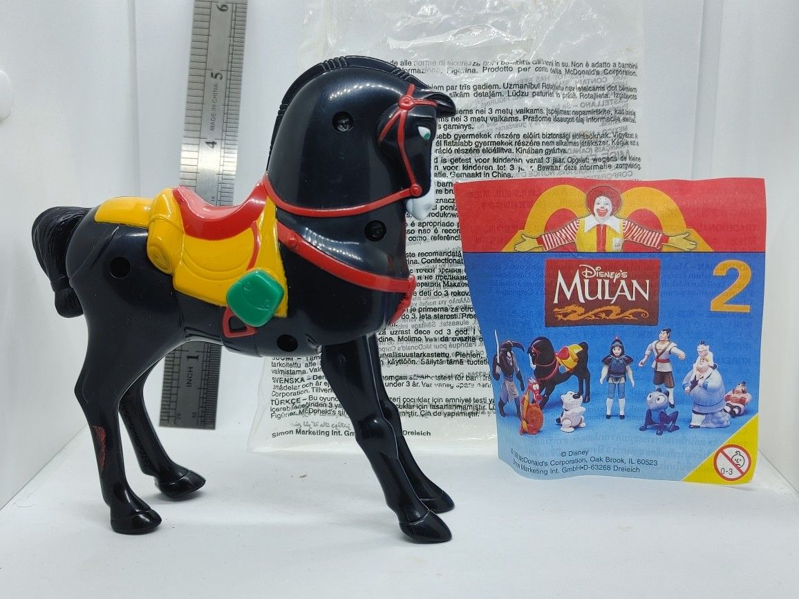 1998 Black Horse Khan 4.5" McDonald's Movie Action Figure #2 Disney Mulan