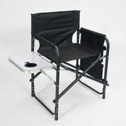 Camping Picnic Folding Director Chair with Armrest, Drink Holder and Side Pocket 18.7"D x 25"W x 35"H Carrying Bag
