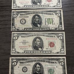 $5 old currency notes (4)