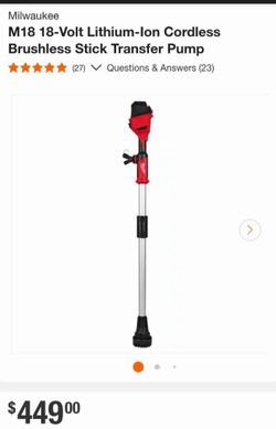 Milwaukee M18 water transfer