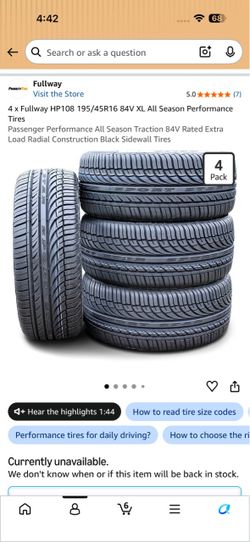 Brand new 195/45/16