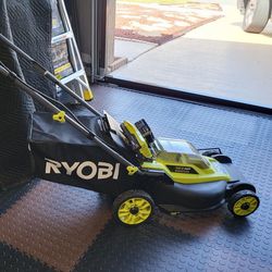 RYOBI Brushless LAWN Mower w/Battery & Fast Charger NEW NEVER USED !