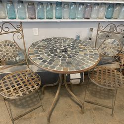 Bistro mosaic table and chairs set 