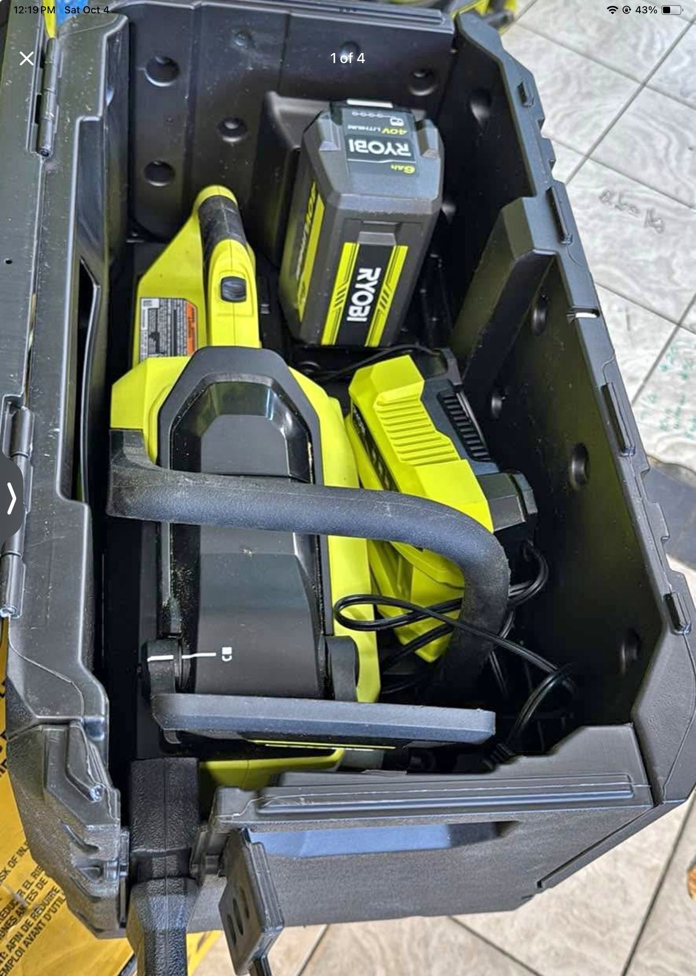 Ryobi 40v 18in Chainsaw With Battery And Charger