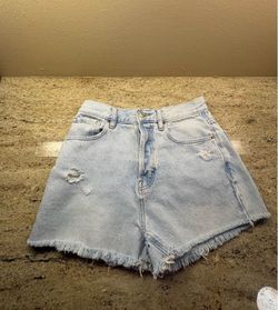 Women’s PacSun Light Wash Distressed Denim Jean Shorts Size 27