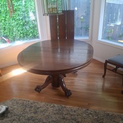 Antique  Claw Foot Table 54 In