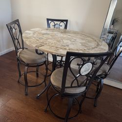 Marble Dining Table Chairs Set