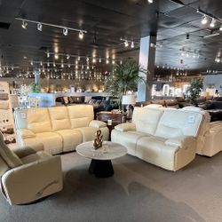 Beige 6pc Power Reclining Sectional Couch