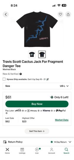 Travis Scott Cactus Jack For Fragment Danger Tee