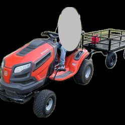 Husqvarna Lawn Mower -deck Is Detached  With Pull Behind Trailer