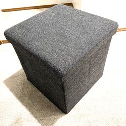 Modern Gray Foldable Storage Ottoman - Excellent Condition