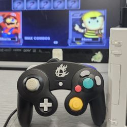 Nintendo GameCube Wii Controller Super Smash Bros Melee Black OEM DOL-003 TESTED