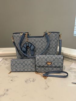 3pc light blue bag set