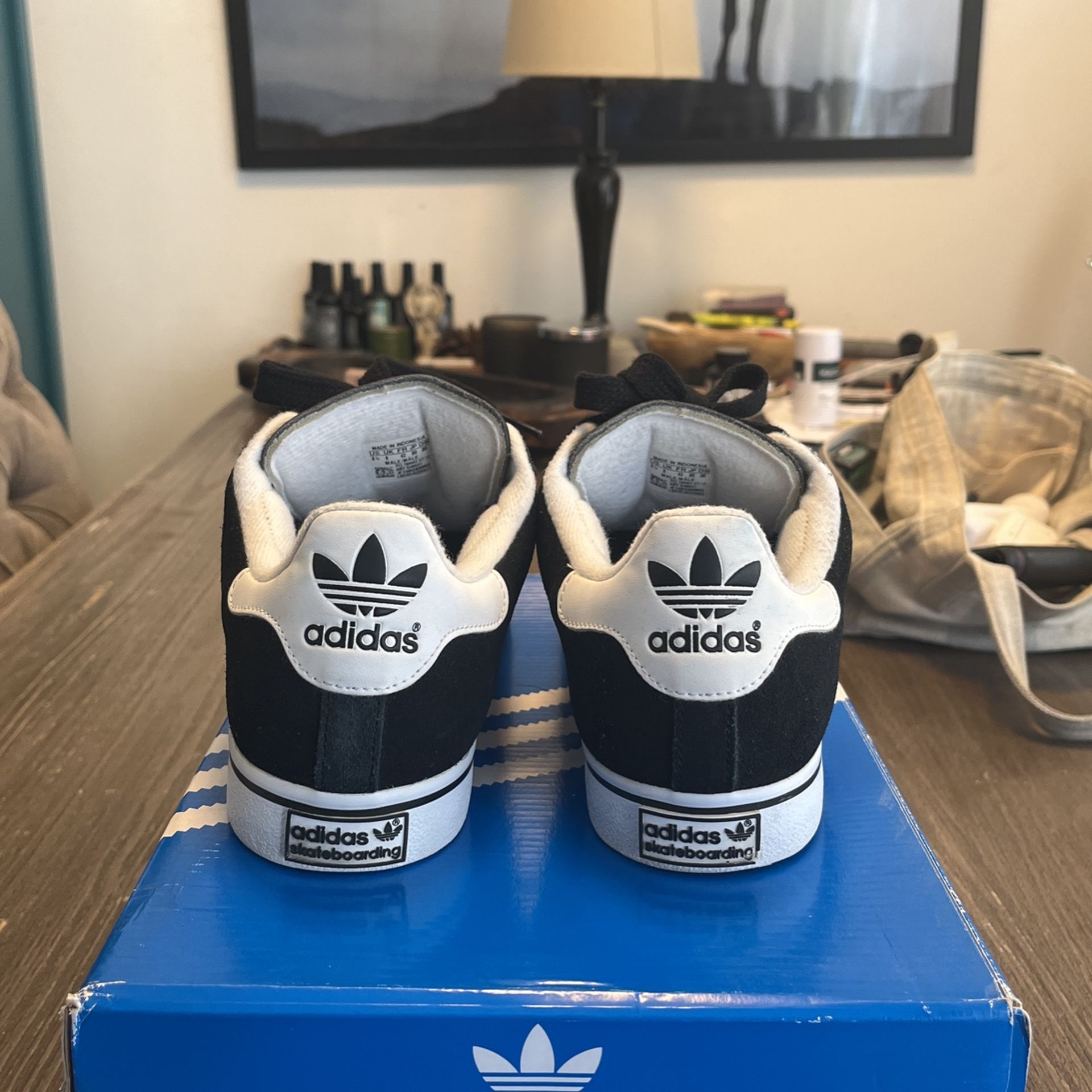 Adidas Skateboarding Campus Vulc Black/White Size 8 1/2 for Sale
