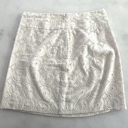 LOFT mini skirt ivory size 00 petite