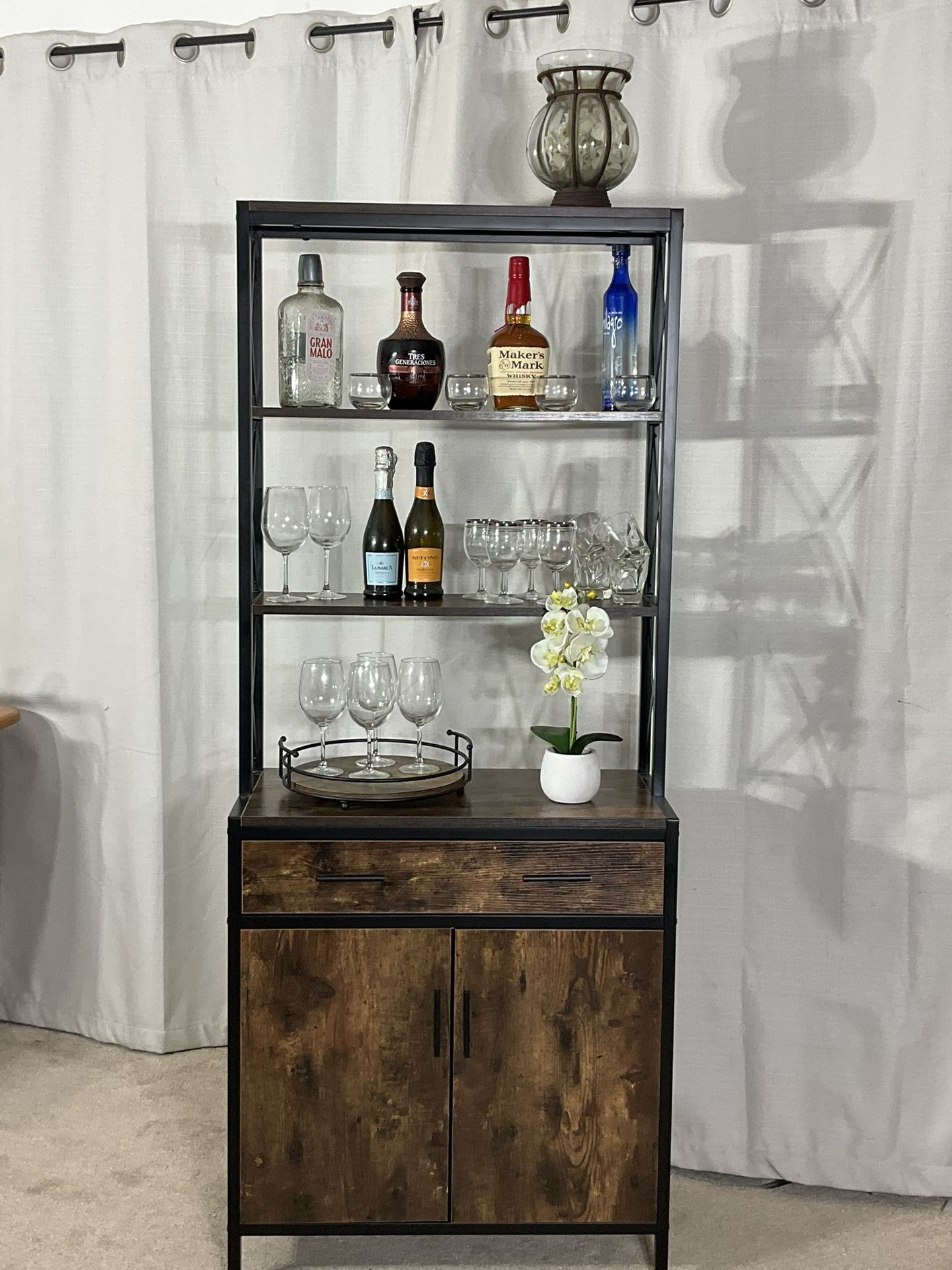 4 Tier Shelf With Drawer & Storage / Bookshelf/ Bookcase / Cabinet / Display Rack LIKE NEW!