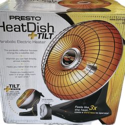 Presto Heatdish plus Tilt Parabolic Radiant Heater, Reflective Model 07928