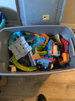 Box of full of trains like Thomas the train