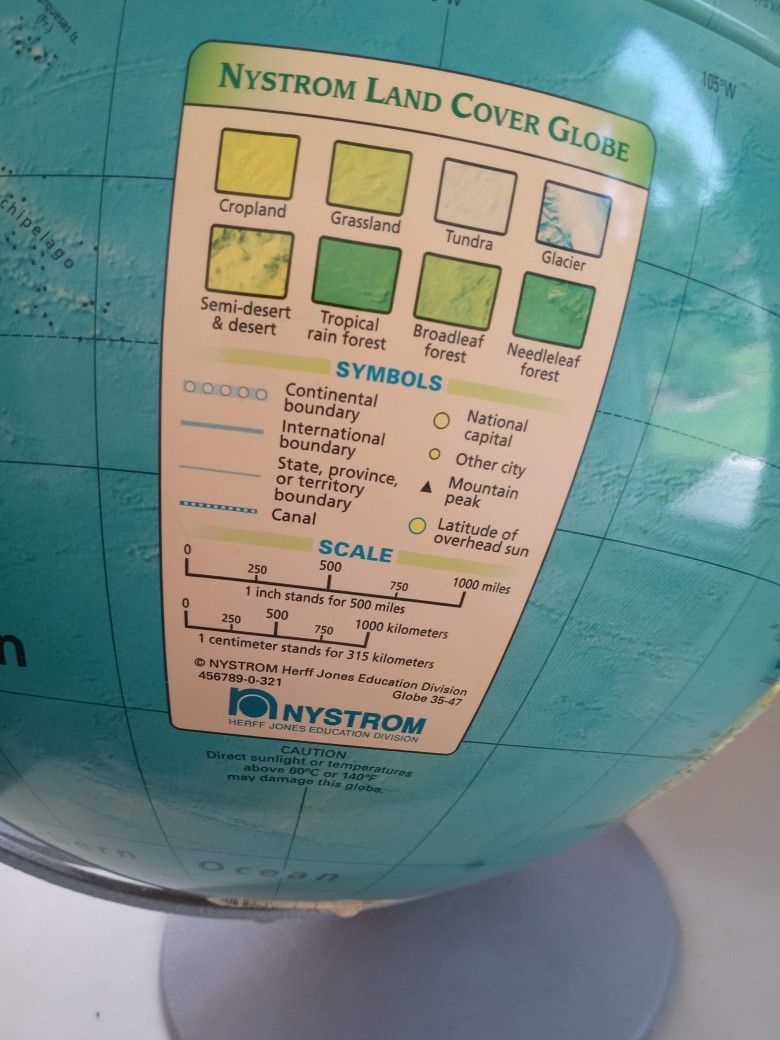 Vintage Nystrom Land Cover Raised Relief Globe