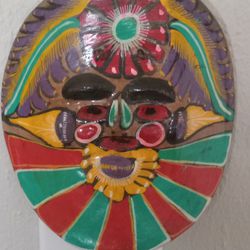 Vintage Mexican Terracotta Mask Approximately 5x5.5 