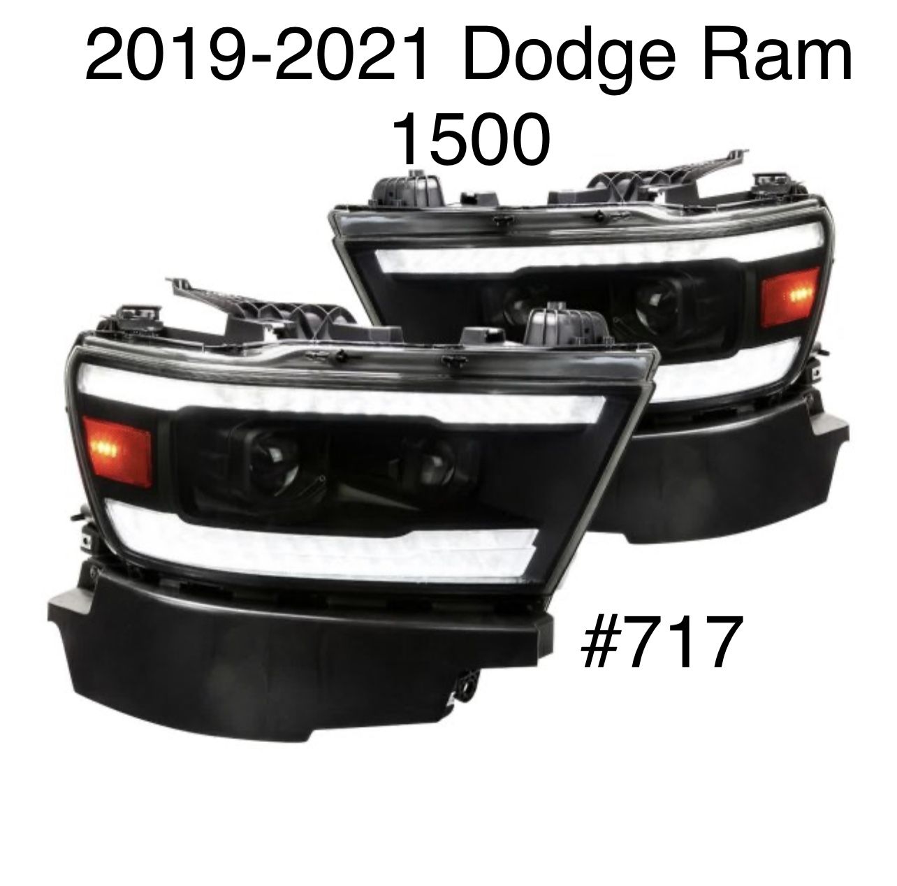 2019 TO 2023 DODGE RAM 1500 PROJECTOR HEADLIGHTS SWITCHBACK