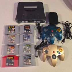 Nintendo 64 Bundle – Console, Controllers, & 8 Games (Mario Kart, Banjo, Spider-Man, etc.)