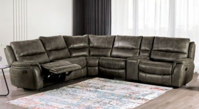 Brand New Grey Reclining Sectional Sofa