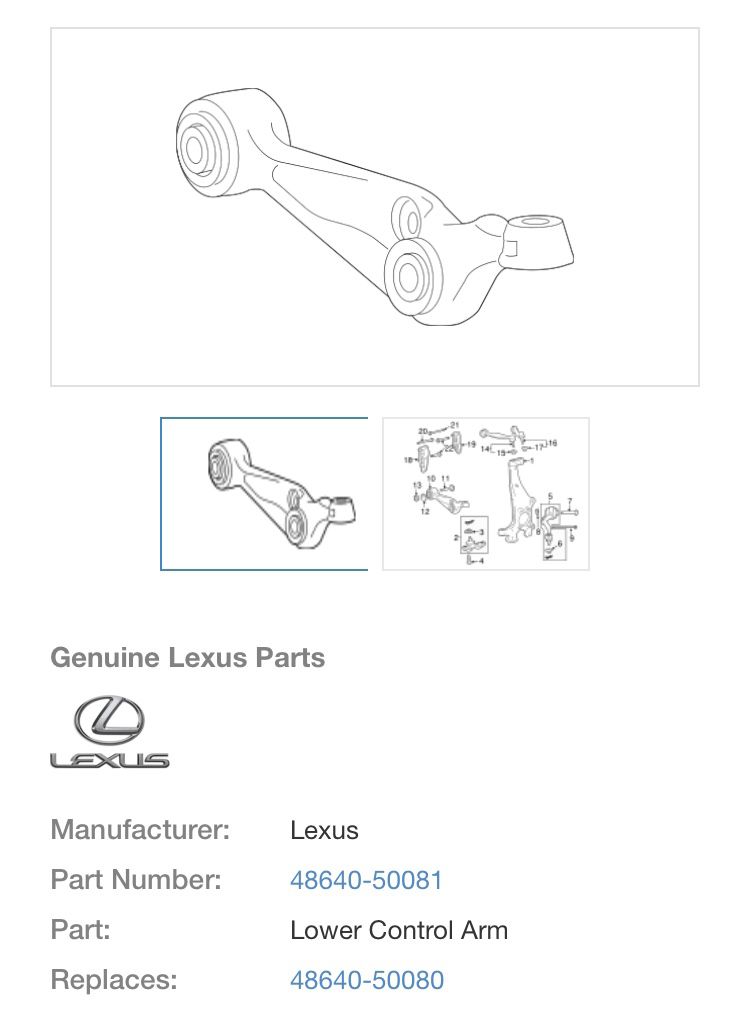 Lexus - Lower Control Arms (Left and Right Lower-Fronts) - Brand New