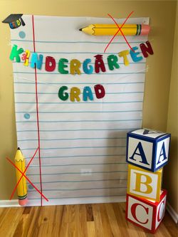 Colorful kindergarten graduation decor