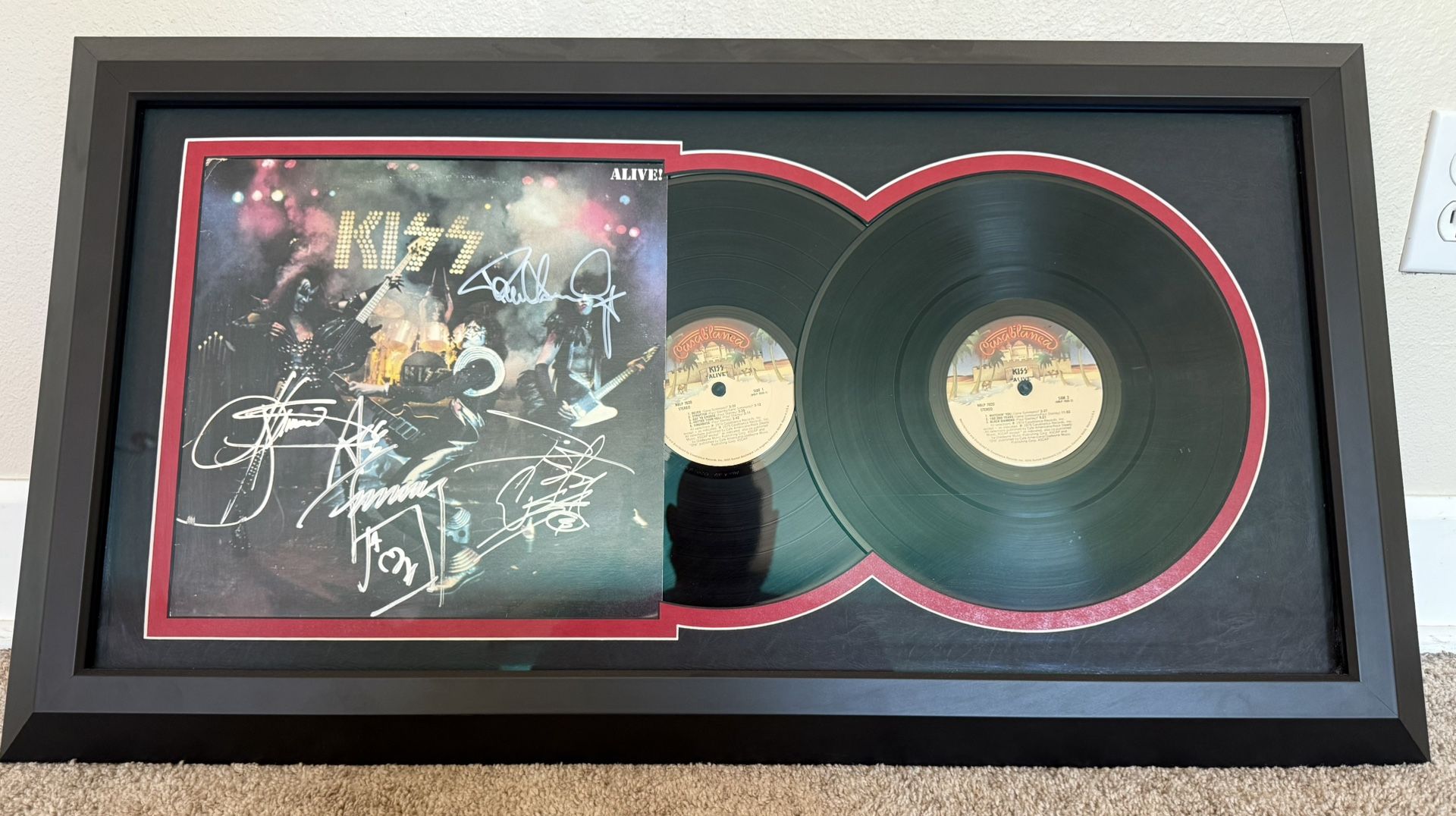 KISS Alive! Framed Signed Vinyl By The Whole Band