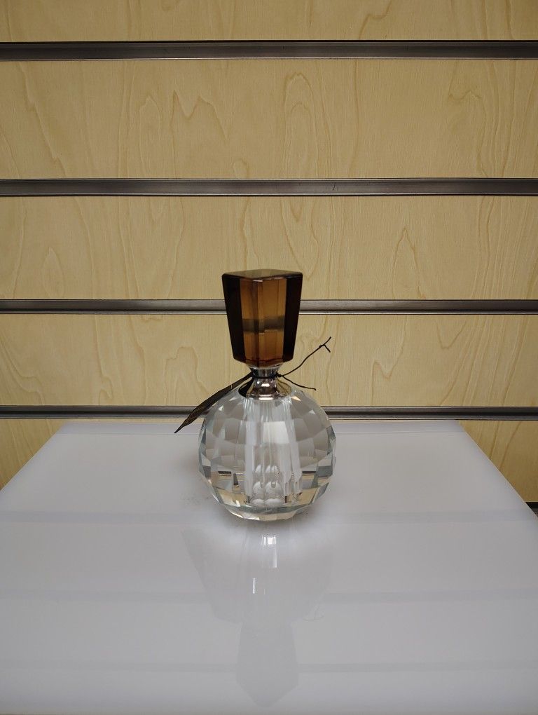 Decorative Crystal Glass Perfume Bottle - $19.99 ( NEW ) clear & brown
