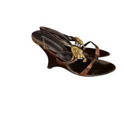 Chinese Launch Wedge Sandals W/ Jewels 