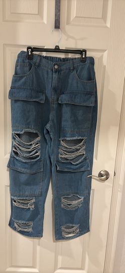 Shein jeans ripped with pockets size XL /14