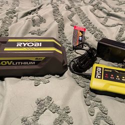 Ryobi 40V battery with charger (new)