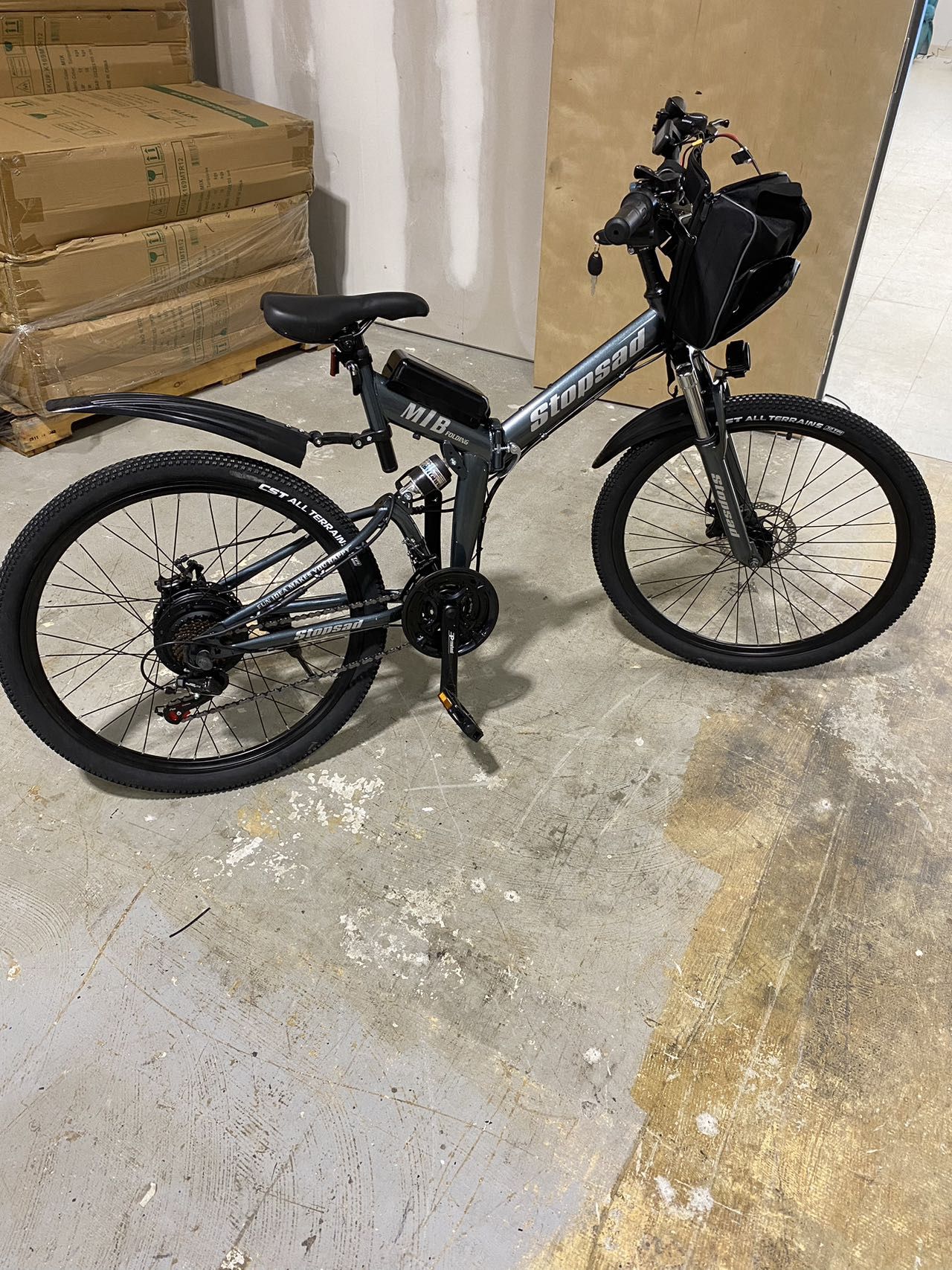 Stopsad Foldable Electric Bike for Adults 500W Electric Mountain Bike 26'' Ebike 20MPH Adult Electric Bicycles with 48V Removable Battery, Up to 50 Mi