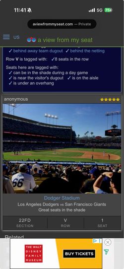 4 Dodgers Tickets vs Padres 7/5