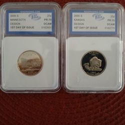 (2) 2005 -S PR 70 1ST Day Issue Quarters