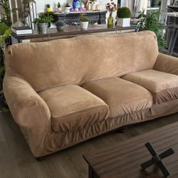 Leather Sofa With Cover