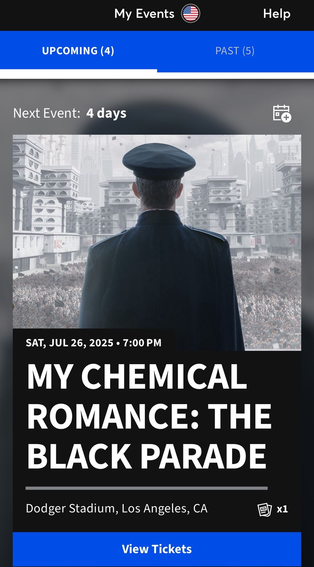 My Chemical Romance Ticket Floor Seat
